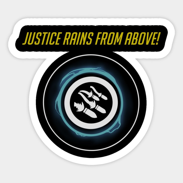 Justice rains from above! Sticker by Notorious Steampunk
